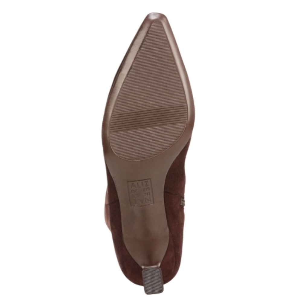 Naturalizer Dark Brown Suede Women's Deesha Wide CaIf Knee High Dress Heel Boots - Picture 7 of 8